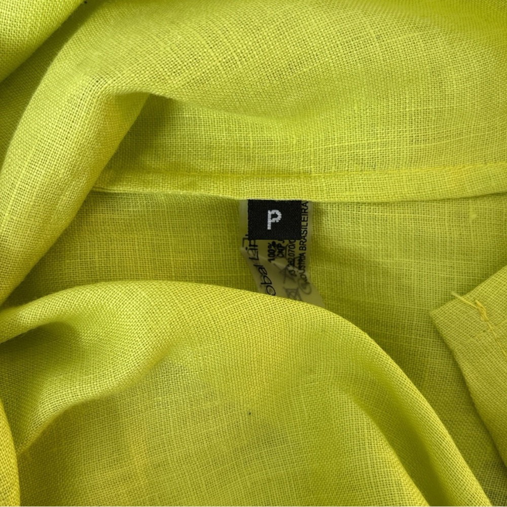 Maria Helena Cabral Linen Shirt Lemon Yellow - Size S - Picture 7 of 7